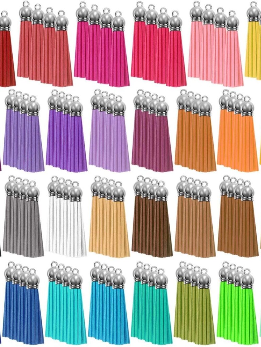 Tassels Charms for Jewelry Making, Keychain Tassels Bulk for Crafts, Leather Key